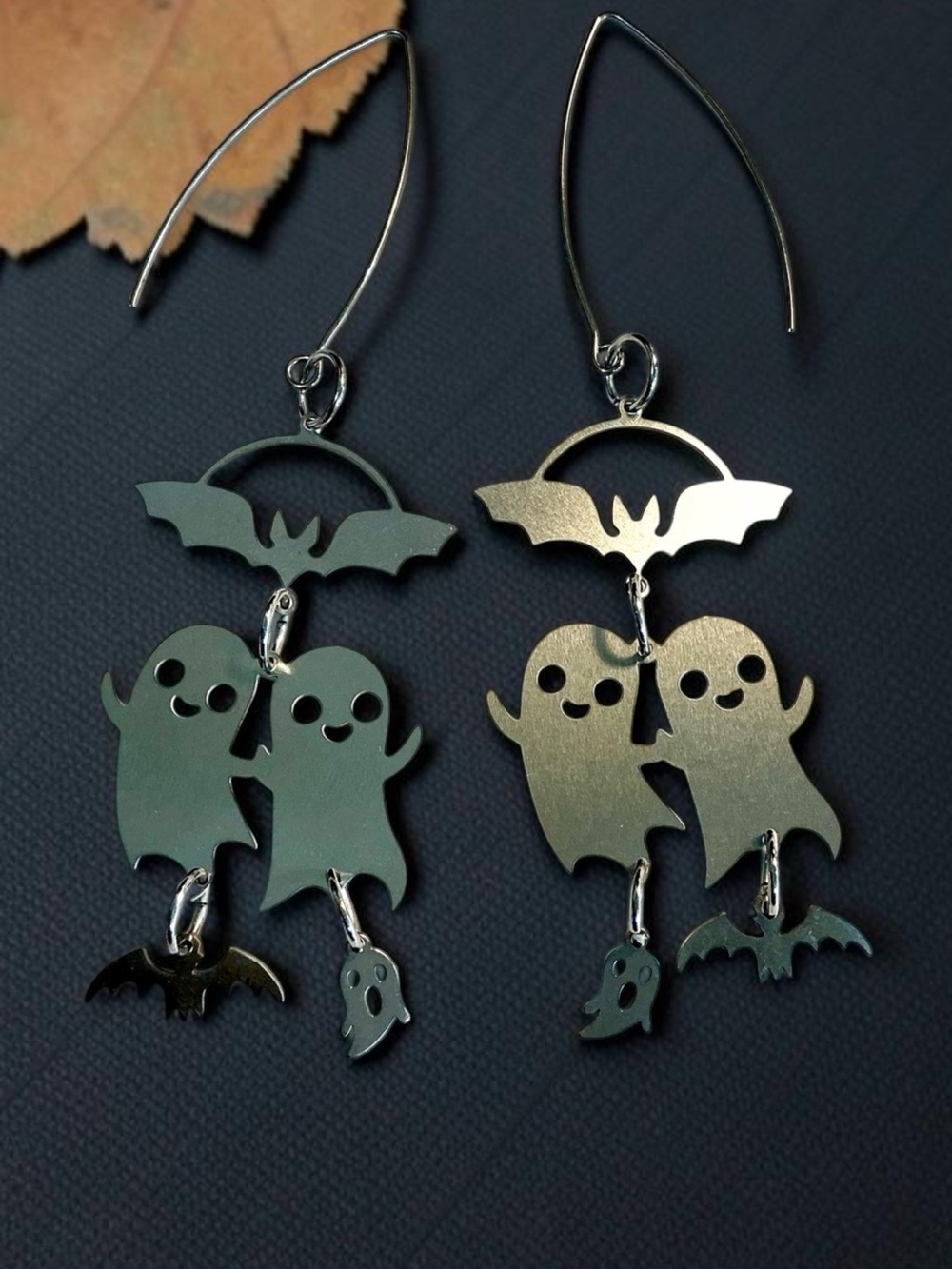 🆕 Ghosts and Bats Laser Cut Dangle Earrings